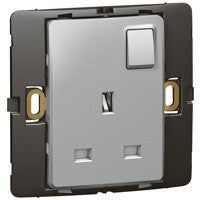 LEGRAND 283111 281905 13A SINGLE SWITCHED SOCKET Mallia Silver