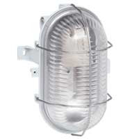 Metal Cover for bulkhead IP44-IK 06 Oval 60 W - E27 - grey