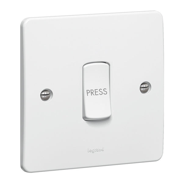 LEGRAND 730011 PUSH SWITCH 1G2W 10A "PRESS" Synergy White