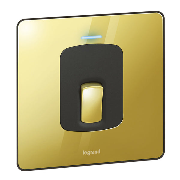 LEGRAND 832412 20A DP SWITCH + LED Synergy Sleek Gold
