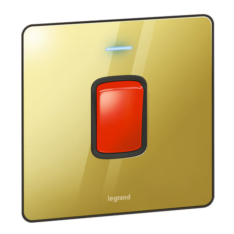 LEGRAND 45A DP SWITCH 86X86 + LED Part No: 832423