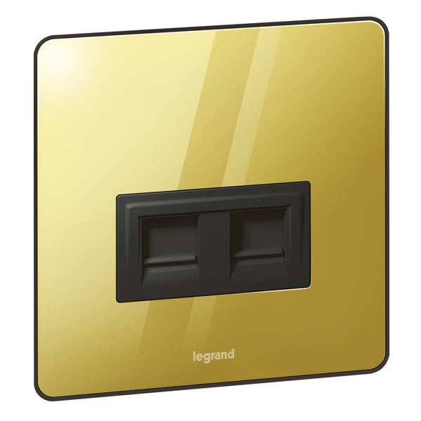LEGRAND 832457 DATA OUTLET RJ45 DOUBLE Synergy Sleek Gold