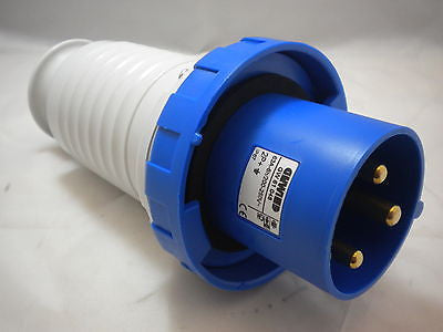 GEWISS GW61048 STRAIGHT PLUG 2P+E 63A - BLUE IP44