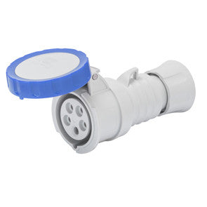 GEWISS STRAIGHT CONNECTOR - 2P+E 16A IP67 -BLUE
