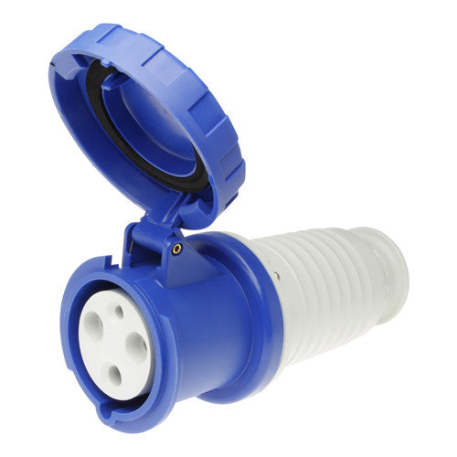 GEWISS GW63048 STRAIGHT CONNECTOR - 2P+E 63A -BLUE IP67