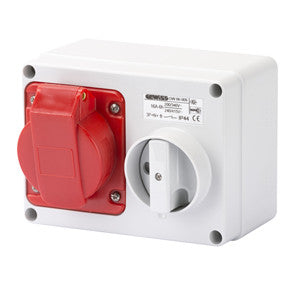 GEWISS INTERLOCKED HORIZONTAL SOCKET-OUTLET - 3P+N+E 16A 400V - IP44