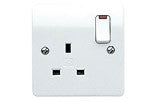 MK K2657SAWHI 13A 1G DP SWITCHSOCKET & NEON & DE TERM
