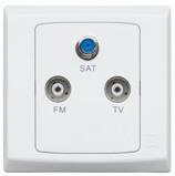 MK S3553WHI TV/FM & Satellite Triplexer Socket