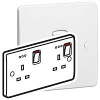 LEGRAND 730071 13A DP 2G SWITCHED SOCKET+LED Synergy White