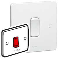 LEGRAND 730122 45ADP SWITCH 1G RED RKR "COOKER" Synergy White