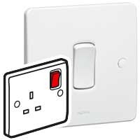 LEGRAND 730162 SKT 13A SWT 1G DP RED ROCKER Synergy White