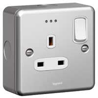 LEGRAND 733861 1G 13A DP SWITCHED SOCKET+LED Synergy Metalclad