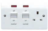 MK K5061WHI 45A DP COOKER CONTROL UNIT WITH NEON, FLUSH