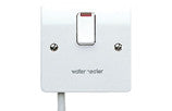 MK K5423WHWHI 20A DP SWITCH WITH NEON AND FLEX OUTLET MARKED "WATER"